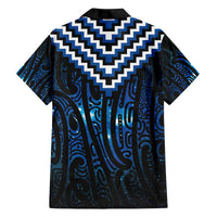 New Zealand Matariki Family Matching Off The Shoulder Long Sleeve Dress and Hawaiian Shirt Galaxy Poutama Motifs LT7 - Polynesian Pride