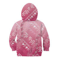 Hawaii Rose Pink Kapa Kid Hoodie Vintage 'Ohe Kāpala Motifs Mix Plumeria Leis