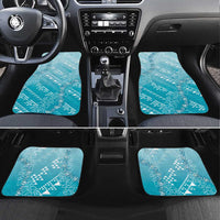 Hawaii Turquoise Kapa Car Mats Vintage 'Ohe Kāpala Motifs Mix Plumeria Leis
