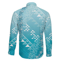 Hawaii Turquoise Kapa Family Matching Off Shoulder Short Dress and Hawaiian Shirt Vintage 'Ohe Kāpala Motifs Mix Plumeria Leis LT7 - Polynesian Pride