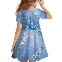 Hawaii Royal Blue Kapa Family Matching Off Shoulder Maxi Dress and Hawaiian Shirt Vintage 'Ohe Kāpala Motifs Mix Plumeria Leis LT7 - Polynesian Pride