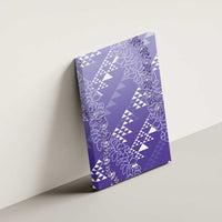 Hawaii Lavender Kapa Canvas Wall Art Vintage 'Ohe Kāpala Motifs Mix Plumeria Leis