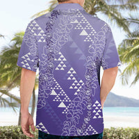 Hawaii Lavender Kapa Hawaiian Shirt Vintage 'Ohe Kāpala Motifs Mix Plumeria Leis
