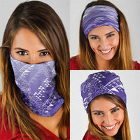 Hawaii Lavender Kapa Neck Gaiter Vintage 'Ohe Kāpala Motifs Mix Plumeria Leis