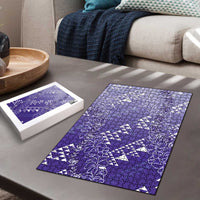 Hawaii Lavender Kapa Puzzle Vintage 'Ohe Kāpala Motifs Mix Plumeria Leis
