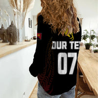 Personalised PNG Hunters Rugby Women Casual Shirt Motuan Style LT7 - Polynesian Pride