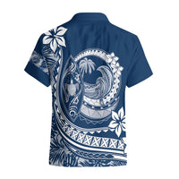 Polynesian Plumeria Hawaiian Shirt Ride The Waves - Navy Blue LT7 - Polynesian Pride