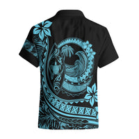 Polynesian Plumeria Hawaiian Shirt Ride The Waves - Turquoise LT7 - Polynesian Pride