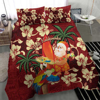 Crimson Red Tropical Christmas Hawaii Tapa Bedding Set Aloha Santa Drink Party LT7 - Polynesian Pride