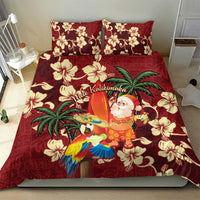 Crimson Red Tropical Christmas Hawaii Tapa Bedding Set Aloha Santa Drink Party LT7 - Polynesian Pride