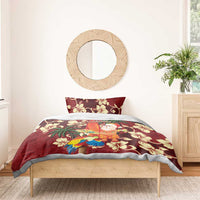 Crimson Red Tropical Christmas Hawaii Tapa Bedding Set Aloha Santa Drink Party LT7 - Polynesian Pride