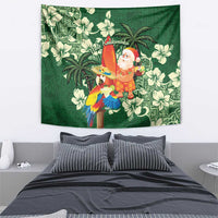 Moss Green Tropical Christmas Hawaii Tapa Tapestry Aloha Santa Drink Party LT7 - Polynesian Pride