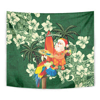 Moss Green Tropical Christmas Hawaii Tapa Tapestry Aloha Santa Drink Party LT7 - Polynesian Pride
