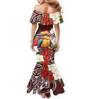 Felis Pasgua Guam Family Matching Mermaid Dress and Hawaiian Shirt Christmas Sihek Kingfisher with Guasali LT7 - Polynesian Pride