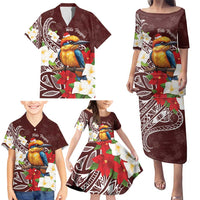 Felis Pasgua Guam Family Matching Puletasi and Hawaiian Shirt Christmas Sihek Kingfisher with Guasali LT7 - Polynesian Pride
