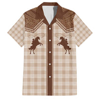 Aloha Hawaii Cowboys Paniolo Family Matching Long Sleeve Bodycon Dress and Hawaiian Shirt Beige Palaka LT7 Dad's Shirt - Short Sleeve Beige - Polynesian Pride