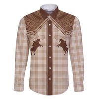 Aloha Hawaii Cowboys Paniolo Family Matching Long Sleeve Bodycon Dress and Hawaiian Shirt Beige Palaka LT7 Dad's Shirt - Long Sleeve Beige - Polynesian Pride