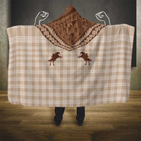 Aloha Hawaii Cowboys Paniolo Hooded Blanket Beige Palaka - Polynesian Pride