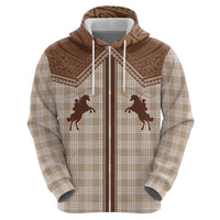 Aloha Hawaii Cowboys Paniolo Hoodie Beige Palaka - Polynesian Pride