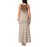 Aloha Hawaii Cowboys Paniolo Tank Maxi Dress Beige Palaka LT7 - Polynesian Pride