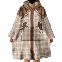 Aloha Hawaii Cowboys Paniolo Wearable Blanket Hoodie Beige Palaka - Polynesian Pride