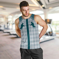 Aloha Hawaii Cowboys Paniolo Men Tank Top Teal Palaka - Polynesian Pride