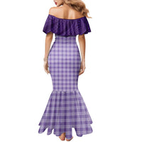 Aloha Hawaii Cowboys Paniolo Family Matching Mermaid Dress and Hawaiian Shirt Violet Palaka LT7 - Polynesian Pride