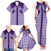 Aloha Hawaii Cowboys Paniolo Family Matching Tank Maxi Dress and Hawaiian Shirt Violet Palaka LT7 - Polynesian Pride