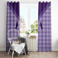 Aloha Hawaii Cowboys Paniolo Window Curtain Violet Palaka - Polynesian Pride