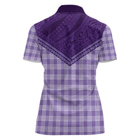 Aloha Hawaii Cowboys Paniolo Women Polo Shirt Violet Palaka LT7 - Polynesian Pride