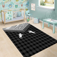 Aloha Hawaii Cowboys Paniolo Area Rug Black Palaka - Polynesian Pride