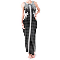 Aloha Hawaii Cowboys Paniolo Tank Maxi Dress Black Palaka - Polynesian Pride