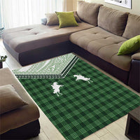 Aloha Hawaii Cowboys Paniolo Area Rug Forest Green Palaka - Polynesian Pride