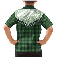 Aloha Hawaii Cowboys Paniolo Family Matching Mermaid Dress and Hawaiian Shirt Forest Green Palaka LT7 - Polynesian Pride