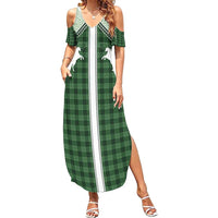 Aloha Hawaii Cowboys Paniolo Family Matching Summer Maxi Dress and Hawaiian Shirt Forest Green Palaka LT7 Mom's Dress Dark Green - Polynesian Pride