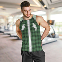 Aloha Hawaii Cowboys Paniolo Men Tank Top Forest Green Palaka - Polynesian Pride