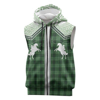 Aloha Hawaii Cowboys Paniolo Sleeveless Zip Hoodie Forest Green Palaka LT7