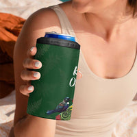 Kia Ora New Zealand Floral 4 in 1 Can Cooler Tumbler Sage Green - Polynesian Pride