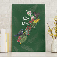 Kia Ora New Zealand Floral Canvas Wall Art Sage Green LT7 Without Frame Sage Green - Polynesian Pride