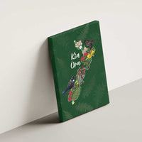 Kia Ora New Zealand Floral Canvas Wall Art Sage Green LT7 - Polynesian Pride