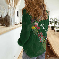 Kia Ora New Zealand Floral Personalized Women Casual Shirt Sage Green LT7 - Polynesian Pride