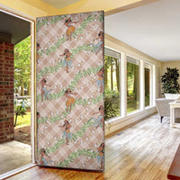 Beige Palaka Hula Girls Seamless Hawaii Aloha Door Cover - Polynesian Pride