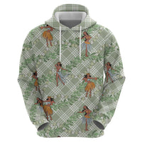 Mint Palaka Hula Girls Seamless Hawaii Aloha Hoodie - Polynesian Pride