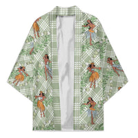 Mint Palaka Hula Girls Seamless Hawaii Aloha Kimono - Polynesian Pride