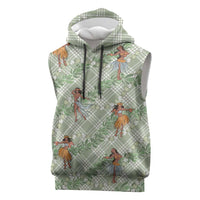 Mint Palaka Hula Girls Seamless Hawaii Aloha Sleeveless Hoodie LT7 Mint - Polynesian Pride