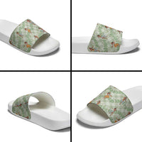 Mint Palaka Hula Girls Seamless Hawaii Aloha Slide Sandals - Polynesian Pride