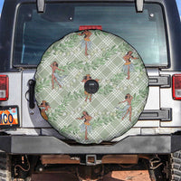 Mint Palaka Hula Girls Seamless Hawaii Aloha Spare Tire Cover - Polynesian Pride