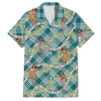 Teal Palaka Hula Girls Seamless Hawaii Aloha Hawaiian Shirt - Polynesian Pride