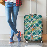 Teal Palaka Hula Girls Seamless Hawaii Aloha Luggage Cover - Polynesian Pride