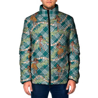 Teal Palaka Hula Girls Seamless Hawaii Aloha Padded Jacket - Polynesian Pride